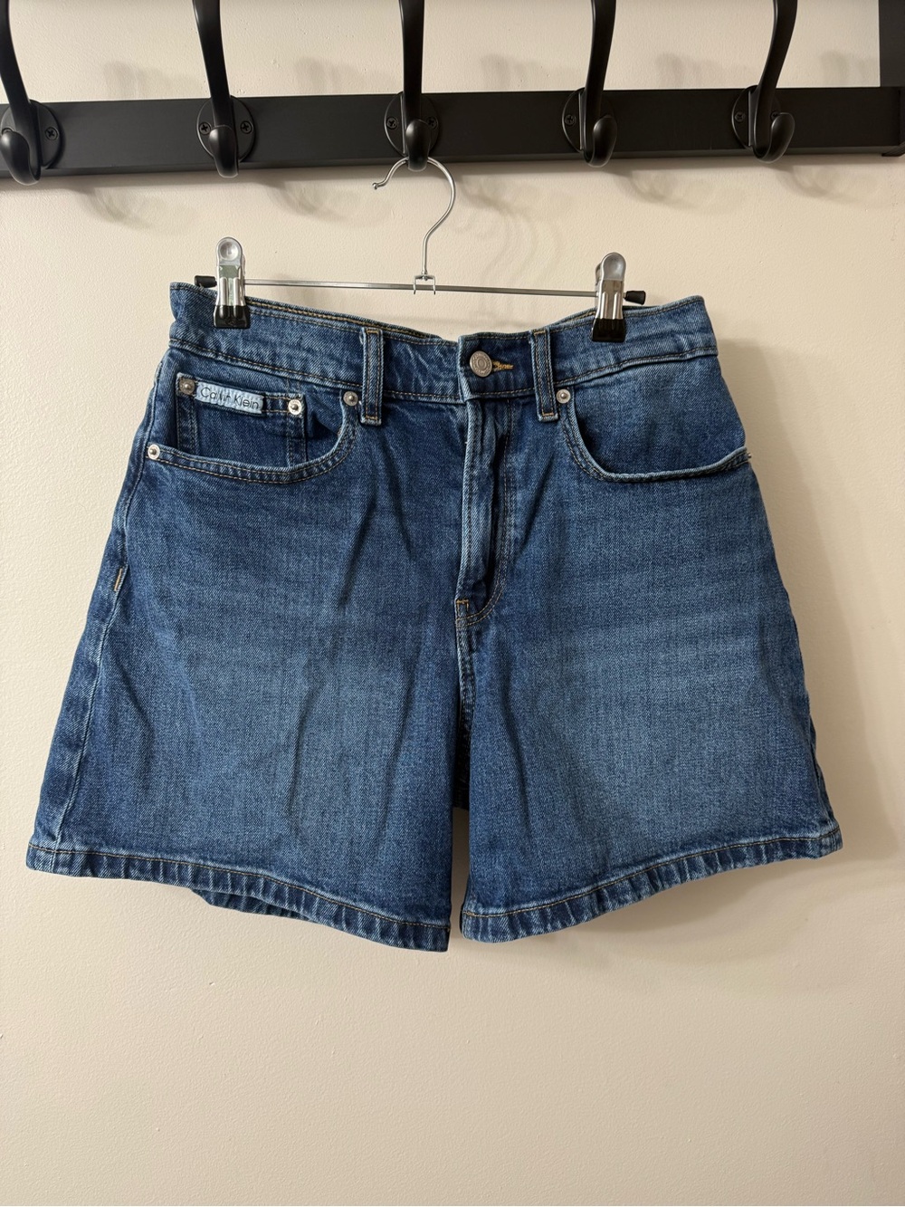Calvin Klein Classic High-Rise Denim Shorts - Blue